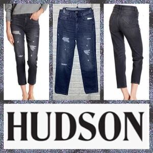 NWT MSRP $245 HUDSON Jeans Zoeey High Rise Straight Crop Denim
